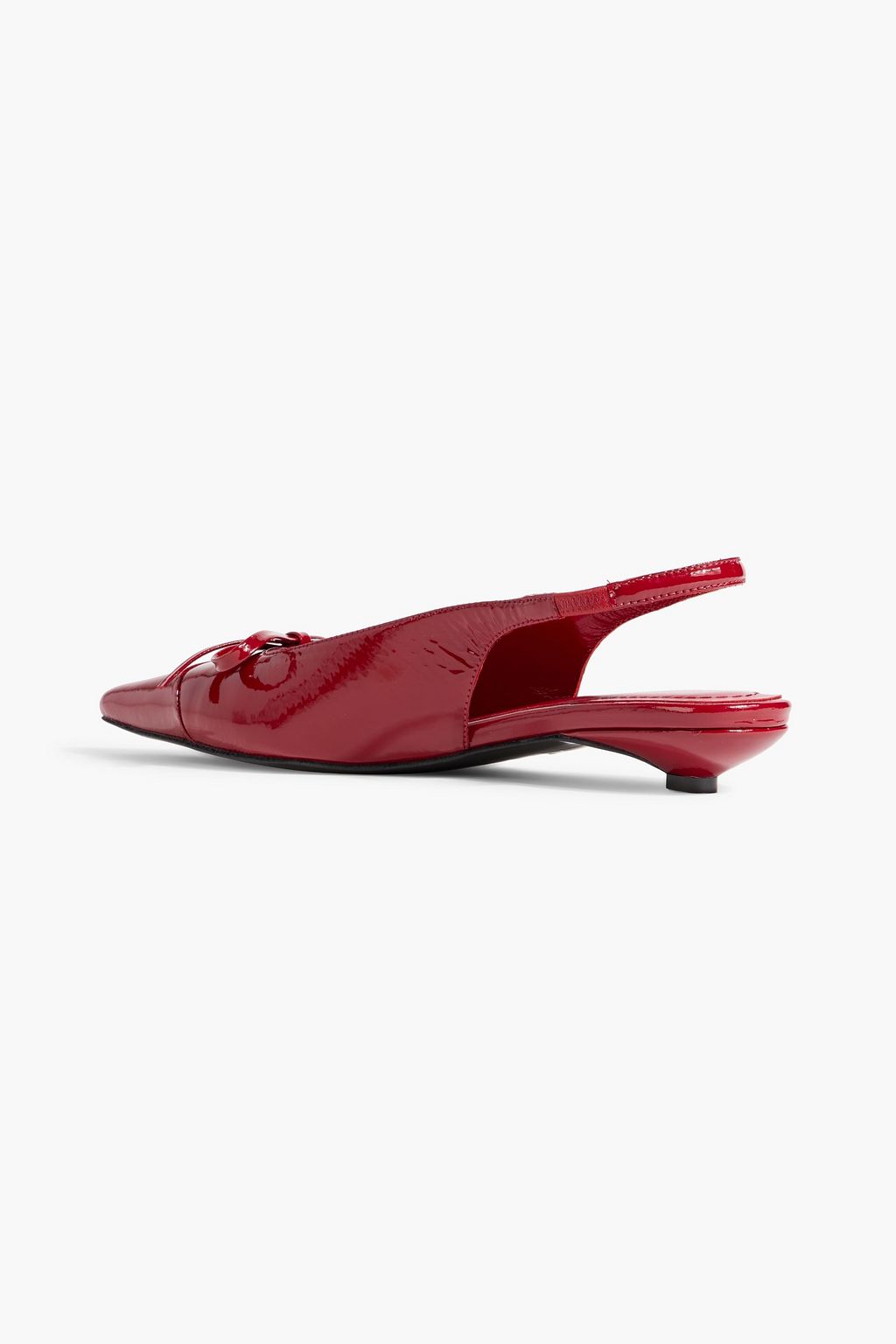 ANINE BING Zoey bow-detailed patent-leather slingback pumps