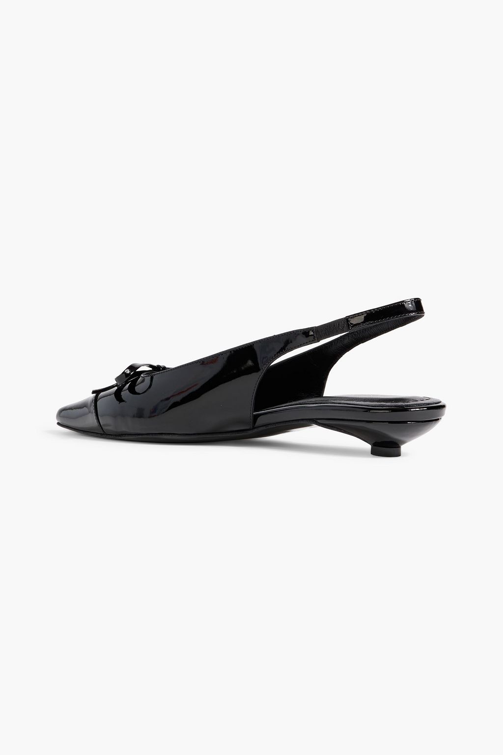 ANINE BING Zoey bow-detailed patent-leather slingback pumps