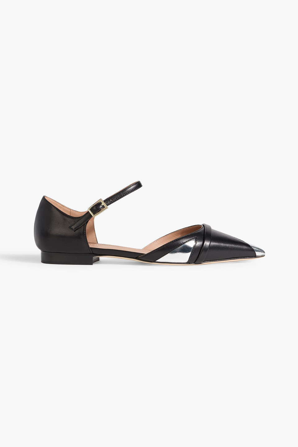 Malone Souliers Ulla Embellished Point-toe Flats In Black