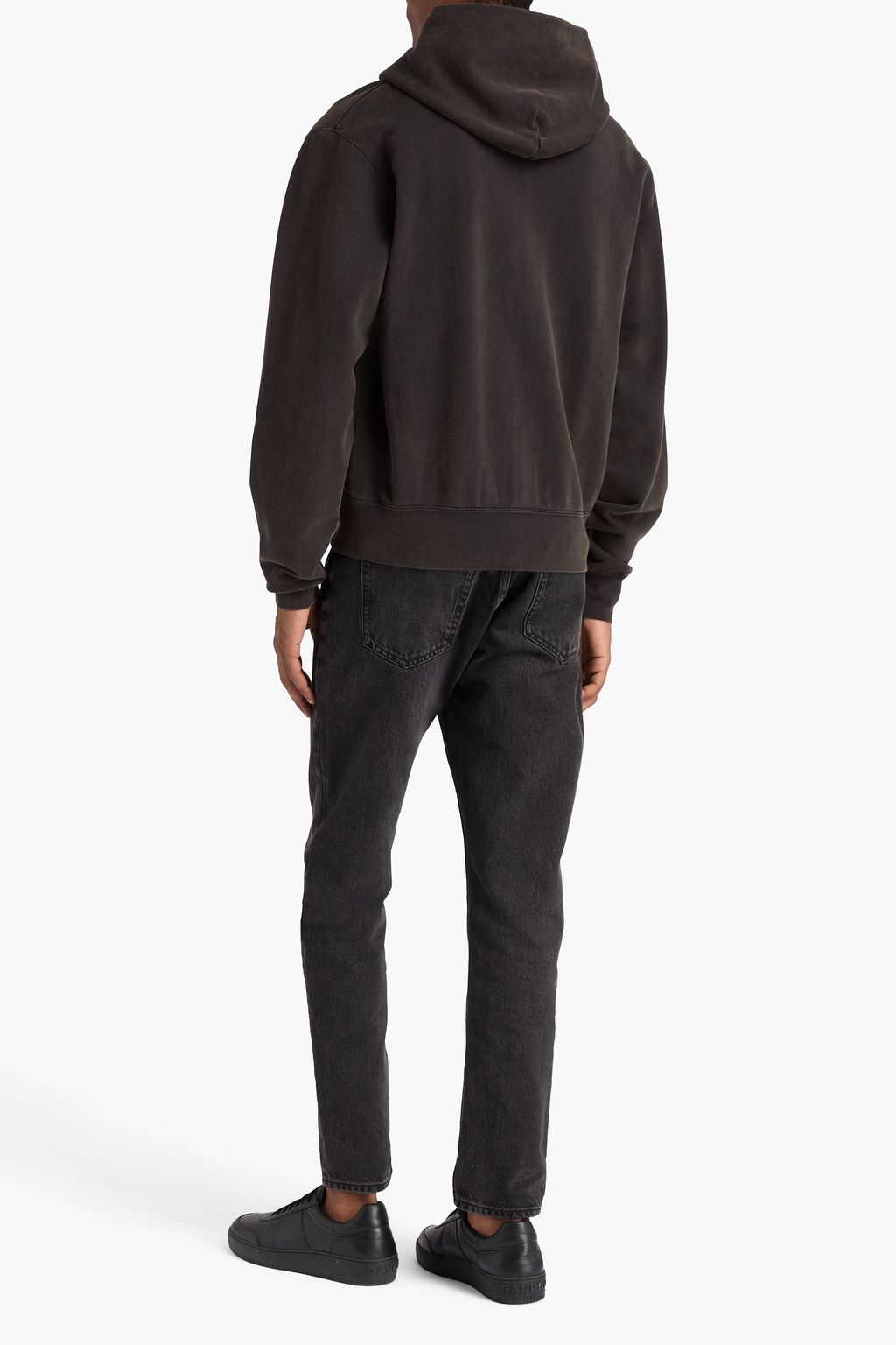 SANDRO French cotton-terry zip-up hoodie
