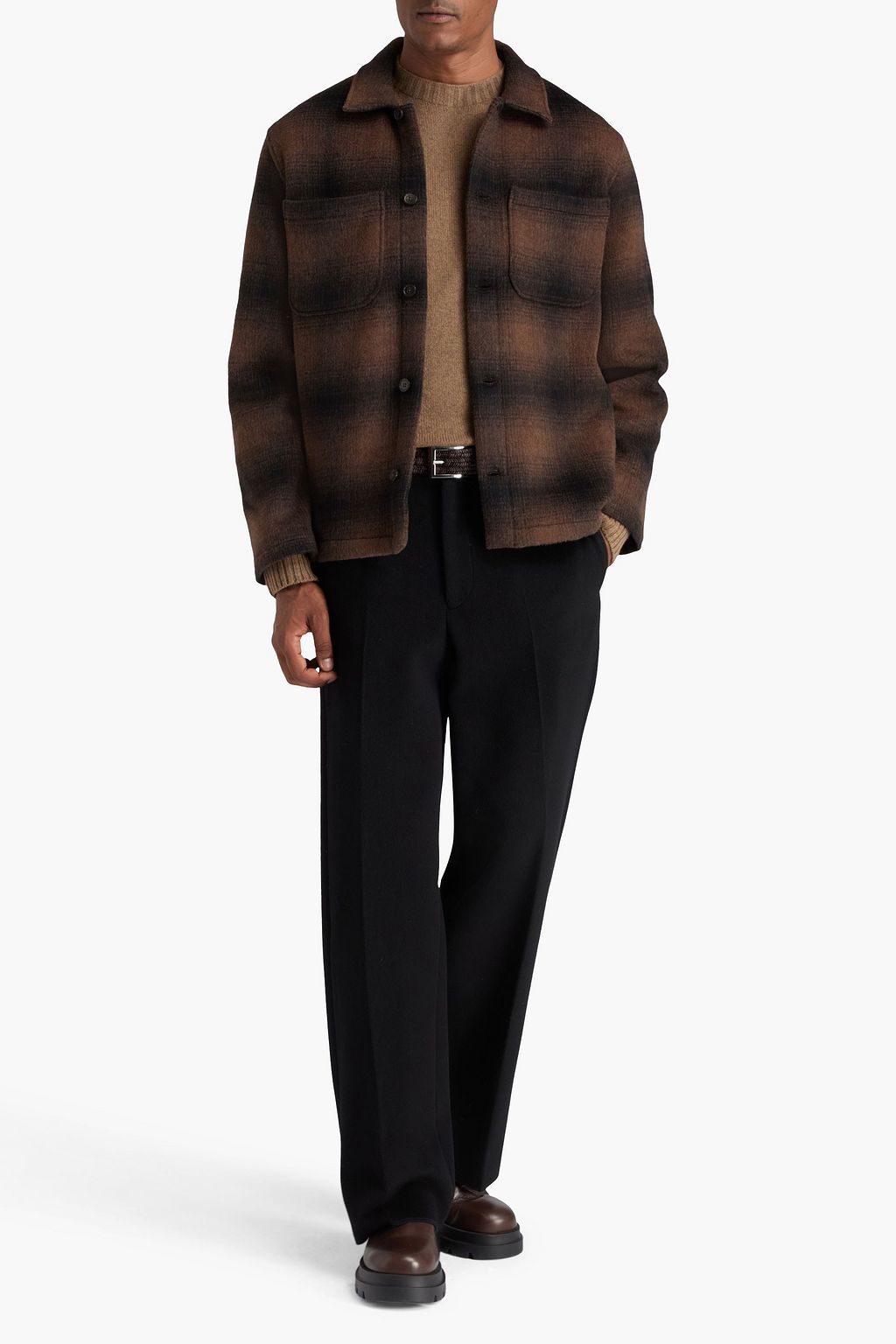 OFFICINE GÉNÉRALE Harrison checked wool-blend overshirt