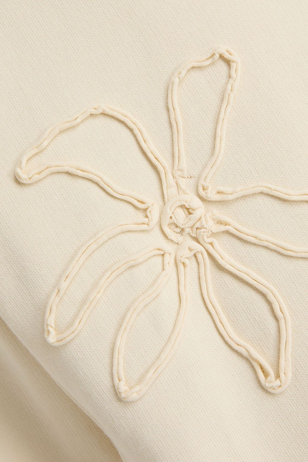 SANDRO Floral-appliquéd French cotton-terry hoodie