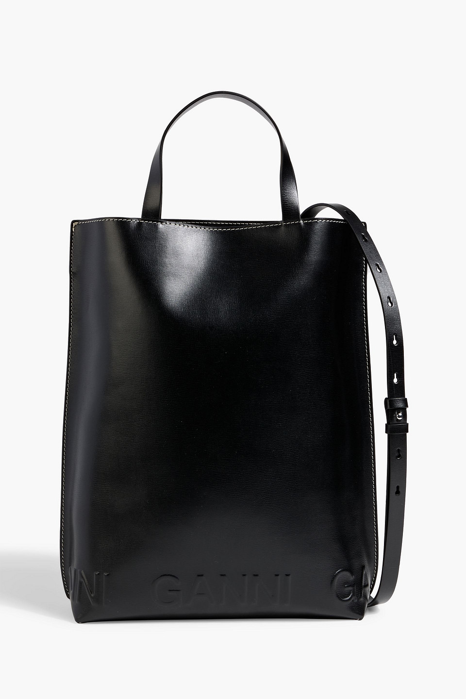 Banner leather-blend tote