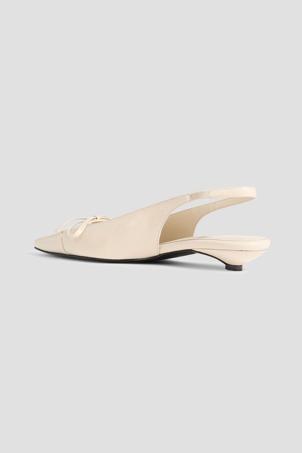 ANINE BING Zoey bow-detailed patent-leather slingback pumps