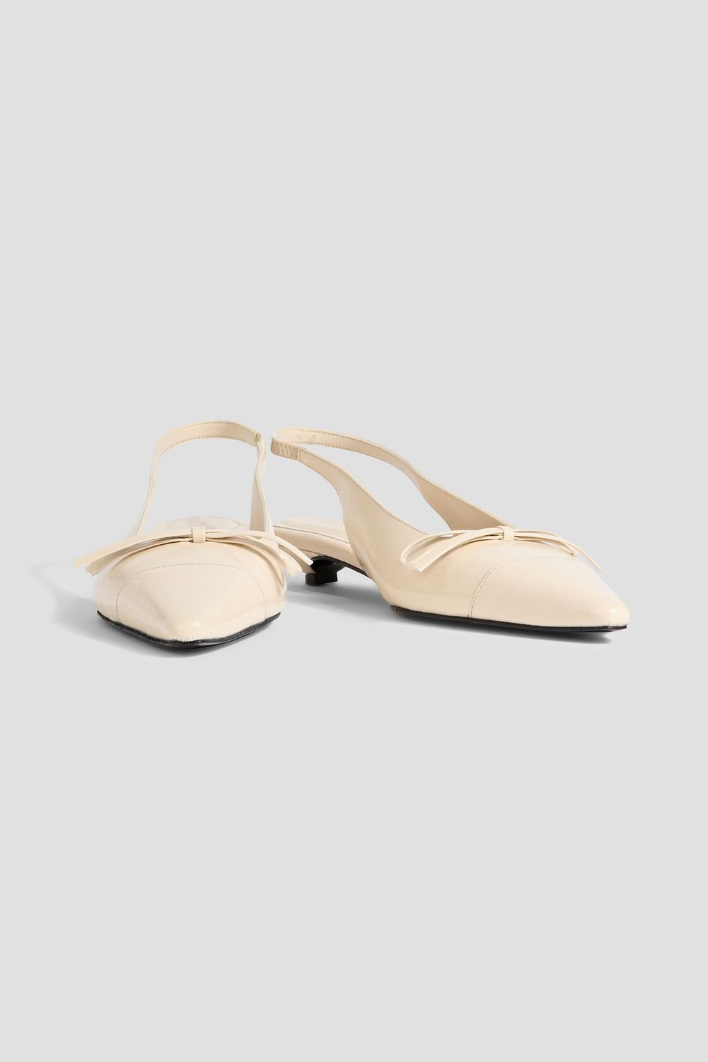 ANINE BING Zoey bow-detailed patent-leather slingback pumps