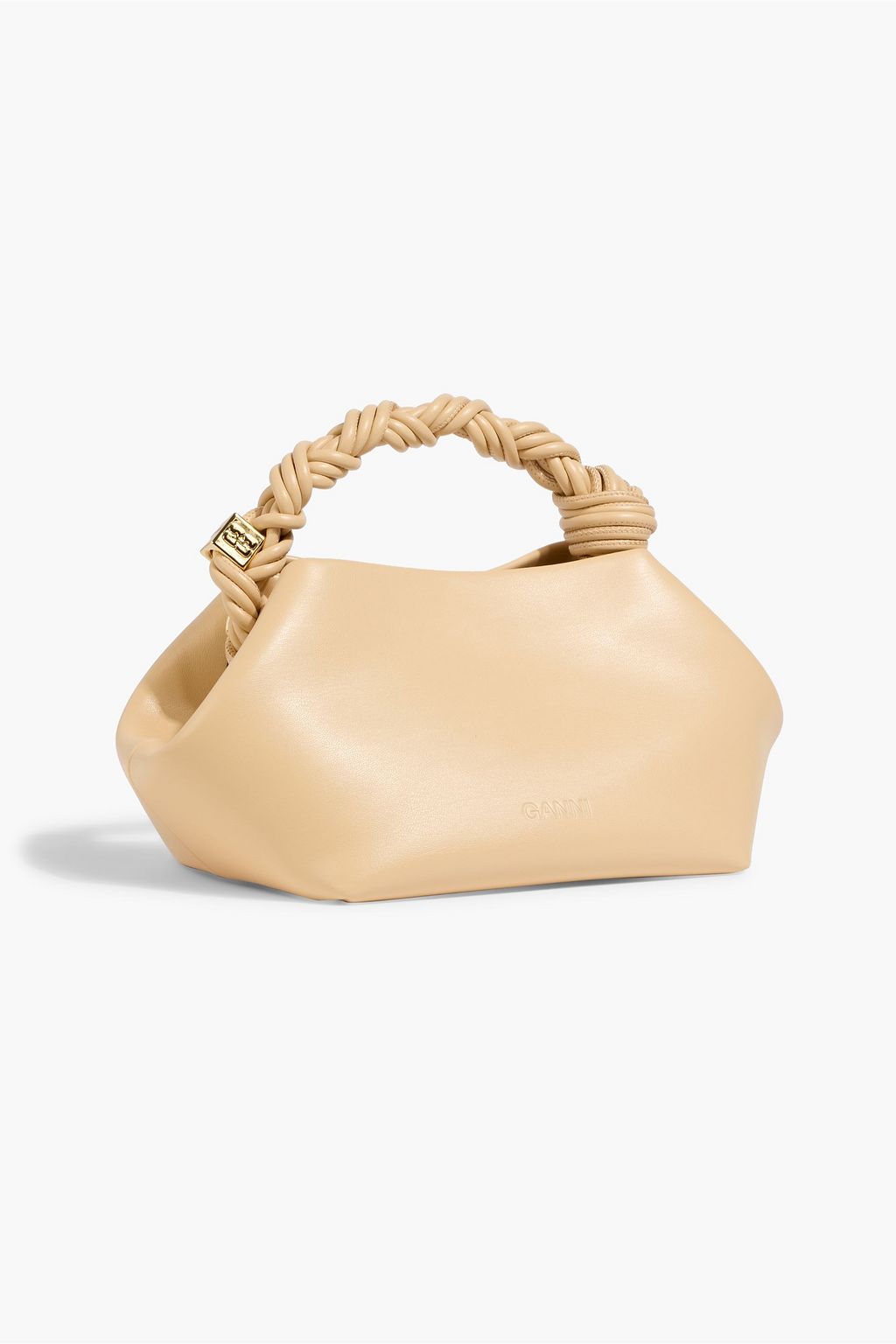GANNI Bou small embellished knotted leather-blend shoulder bag