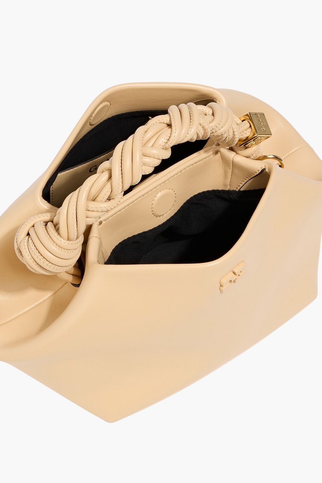 GANNI Bou small embellished knotted leather-blend shoulder bag