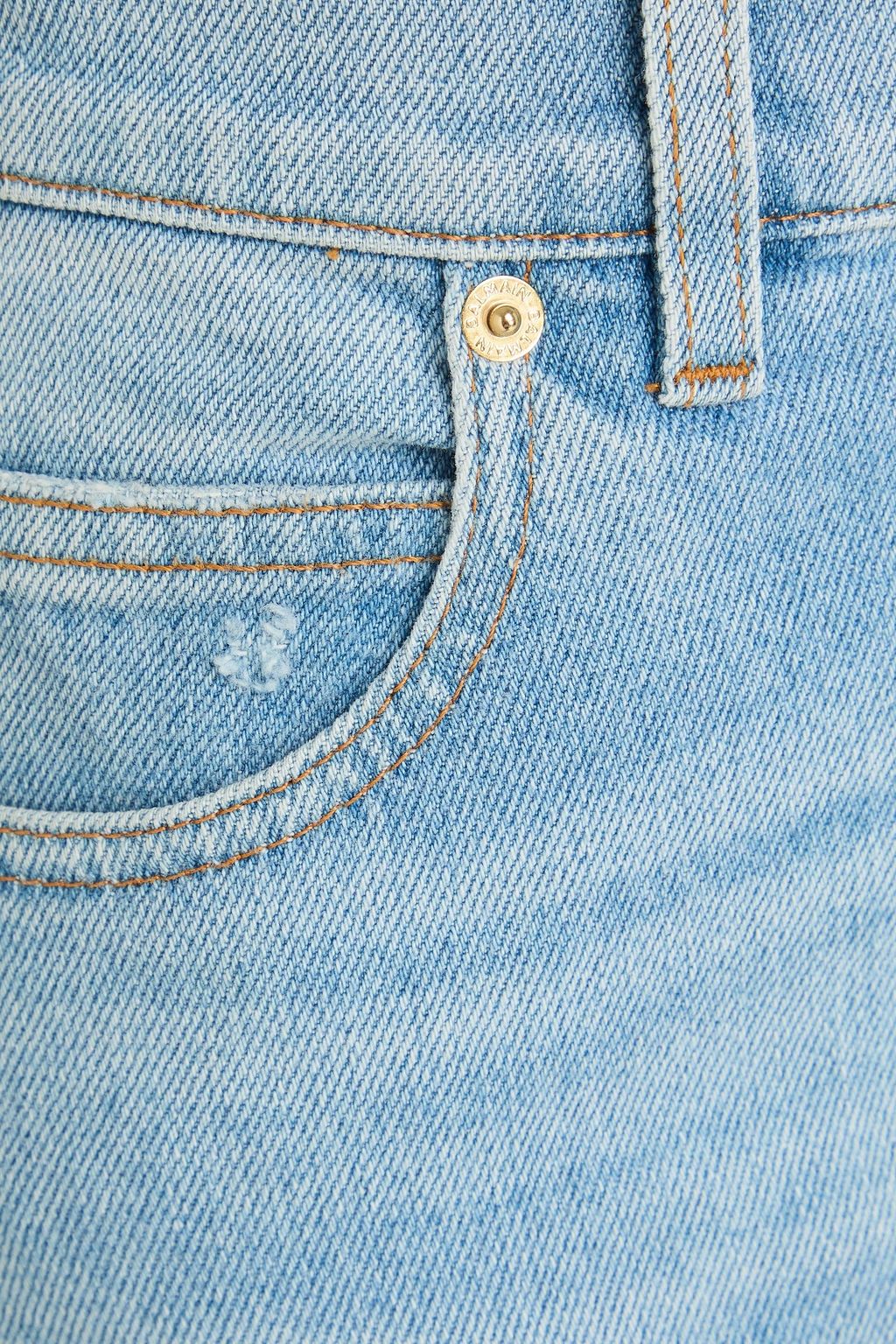 BALMAIN Faded high-rise slim-leg jeans