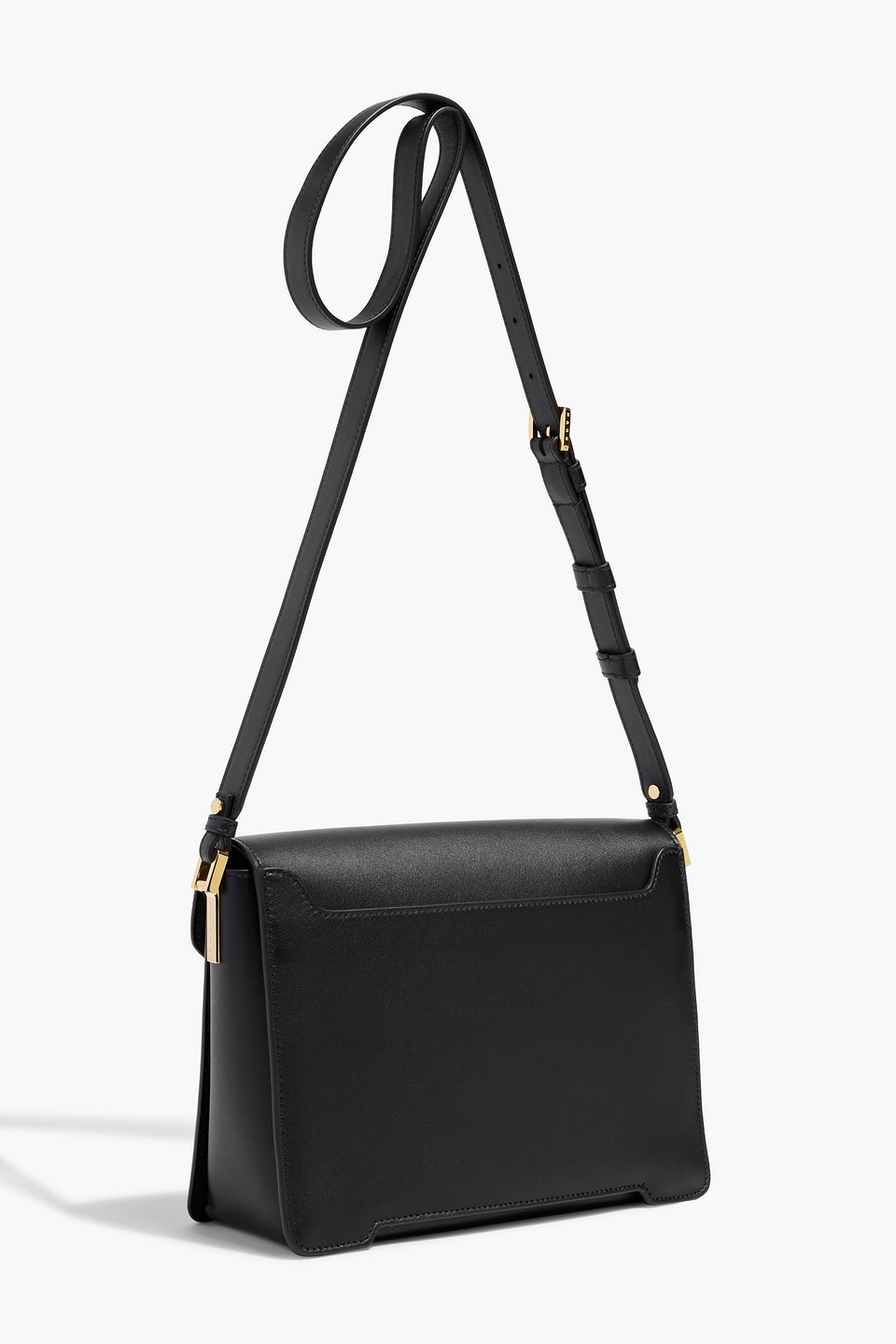 Marni Trunkaroo Leather Shoulder Bag In Black