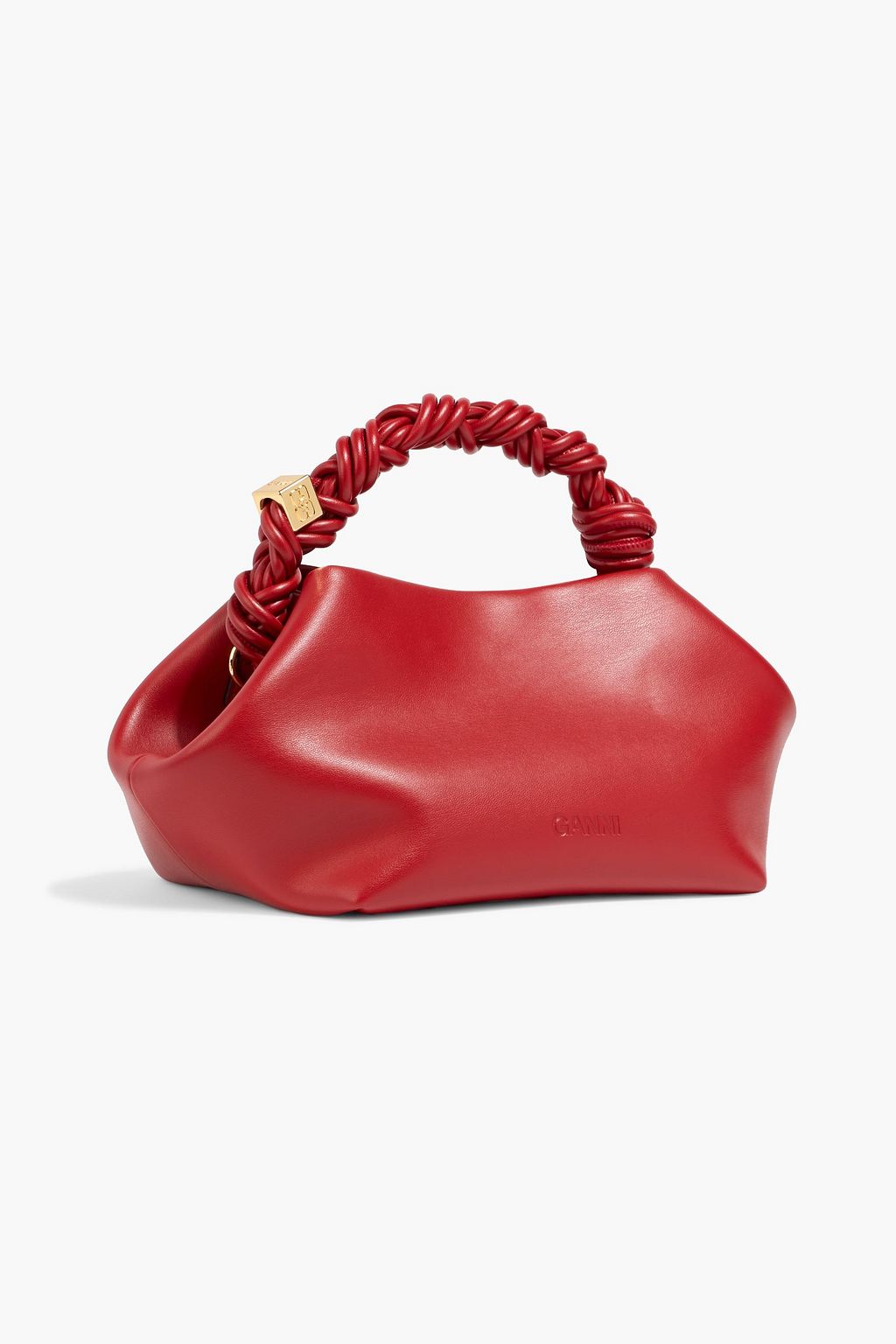GANNI Bou small embellished knotted leather-blend shoulder bag