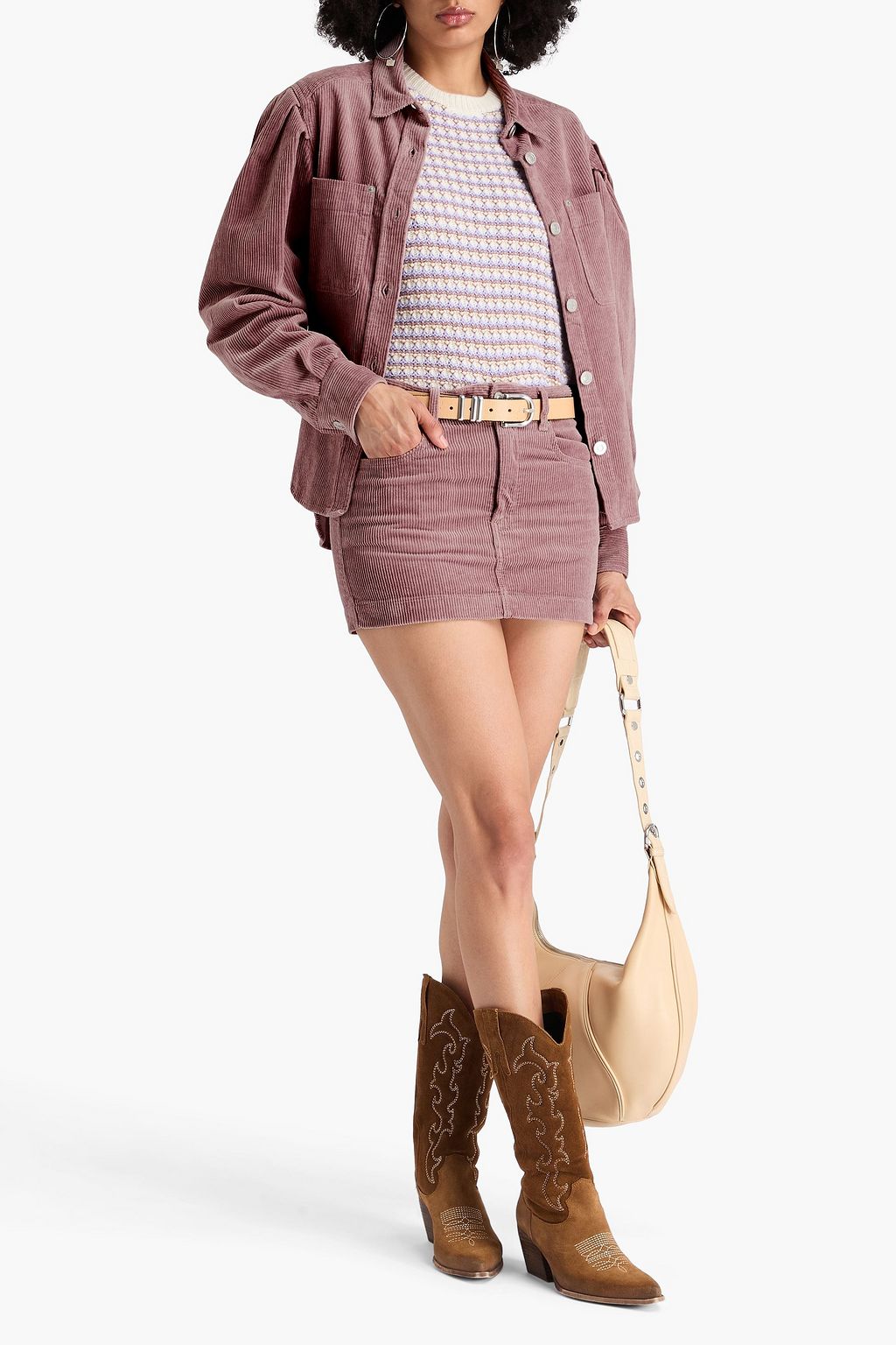 MARANT ÉTOILE コットン&リネン混コーデュロイ ミニスカート