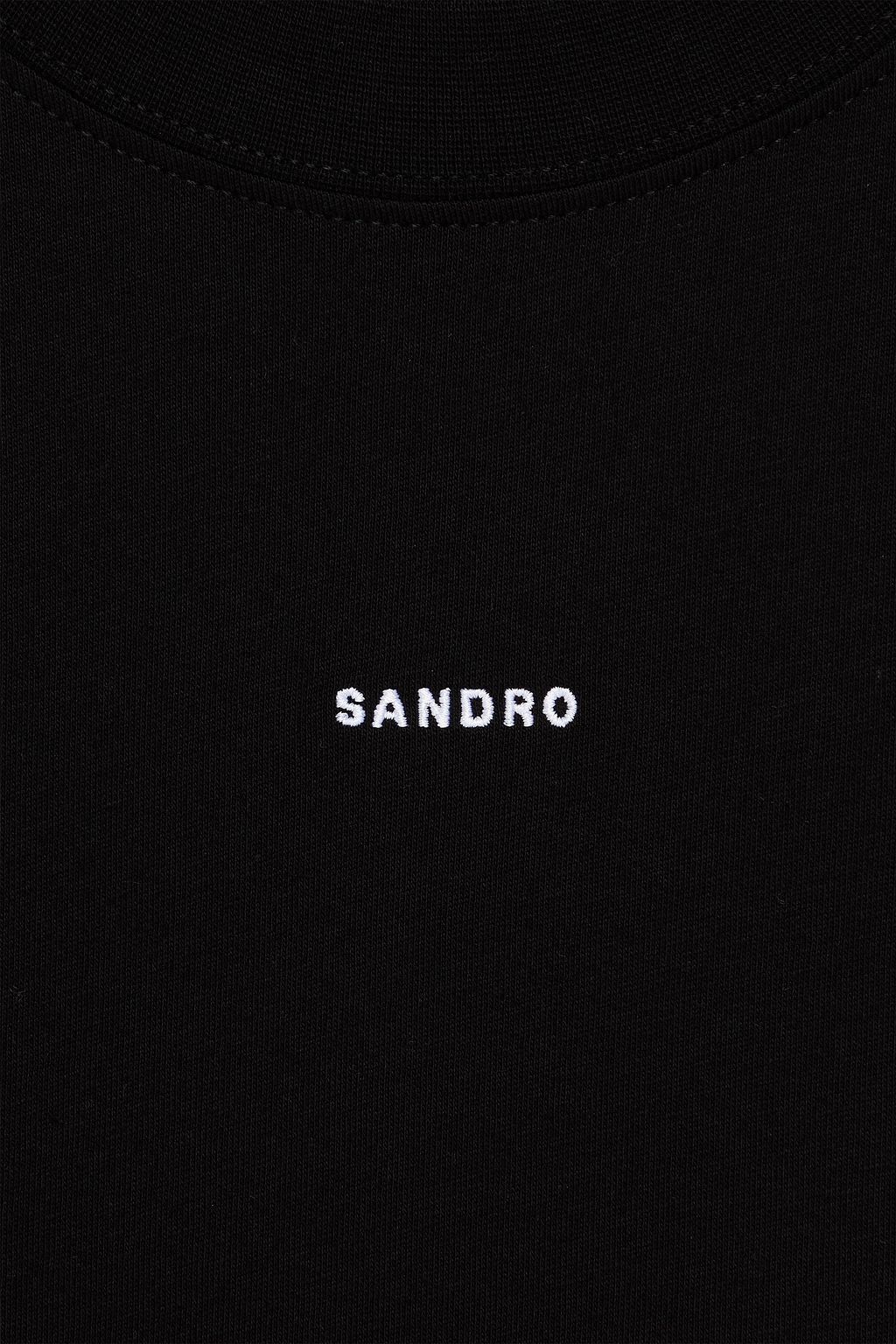 SANDRO Embroidered cotton-jersey T-shirt