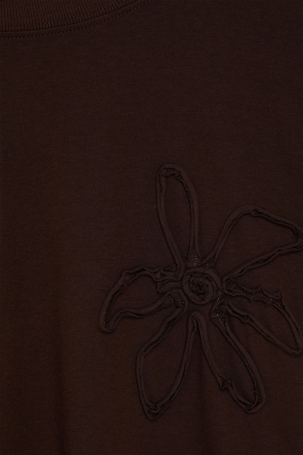 SANDRO Floral-appliquéd cotton-jersey T-shirt