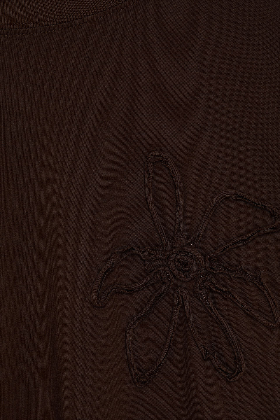 SANDRO FLORAL-APPLIQUÉD COTTON-JERSEY T-SHIRT