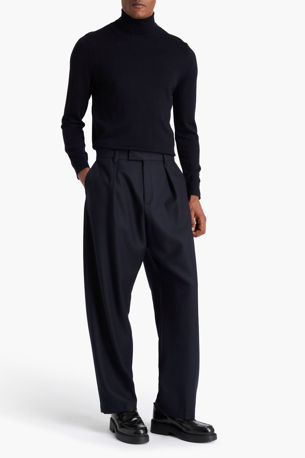 SANDRO Wool-twill pants