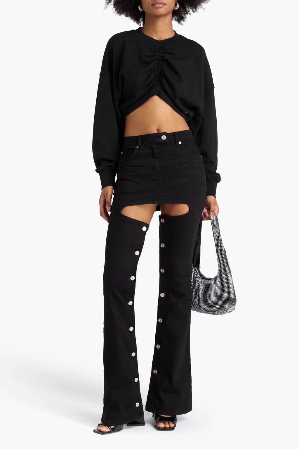 COURRÈGES Cutout high-rise flared jeans