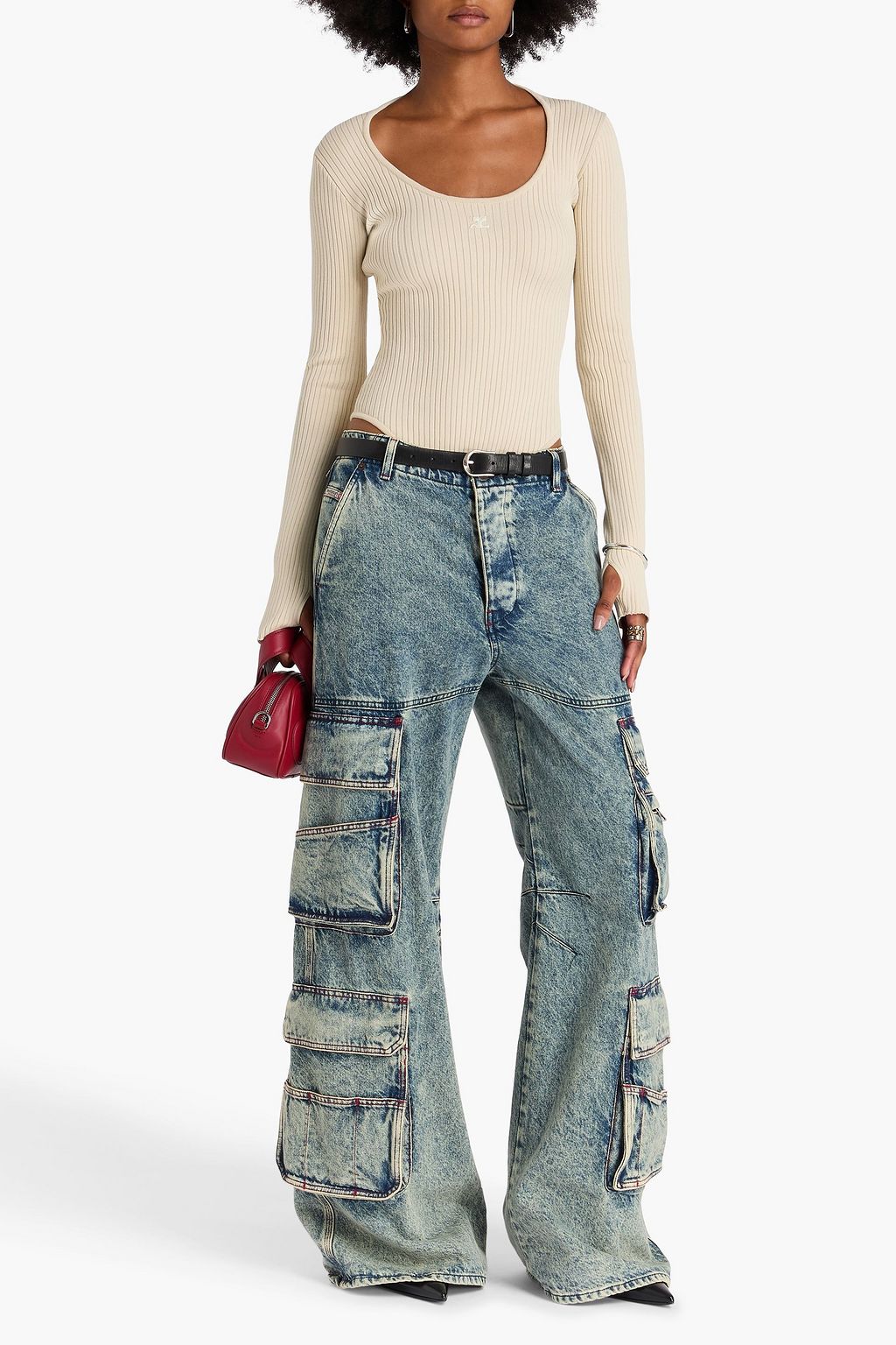 COURRÈGES Body aus Rippstrick