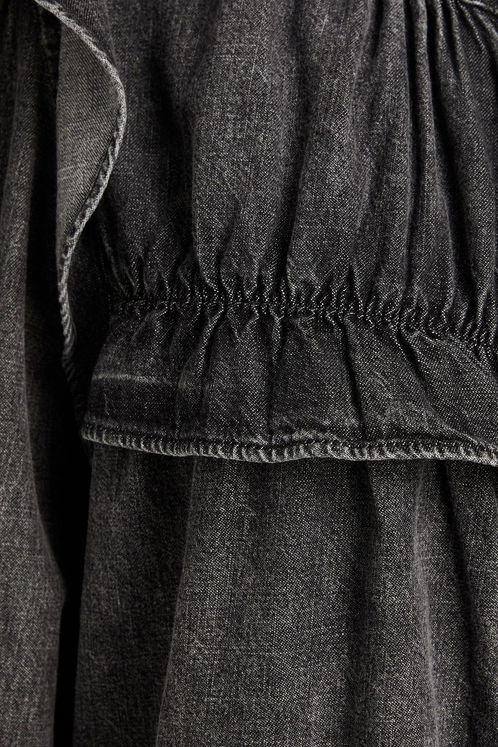 MARANT ÉTOILE Idety ruffled acid-wash denim blouse