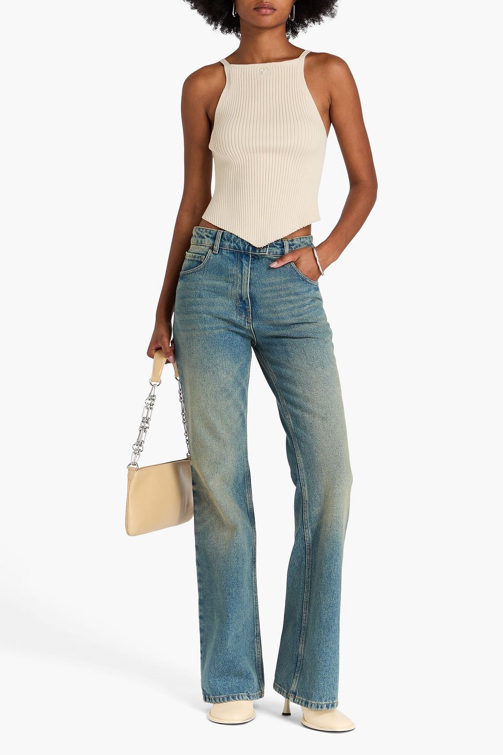 COURRÈGES リブ編みニット トップス