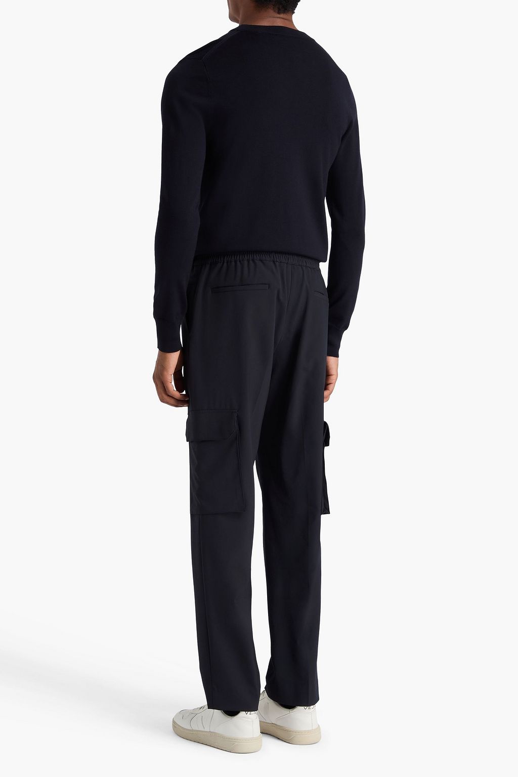SANDRO Tapered crepe drawstring cargo pants