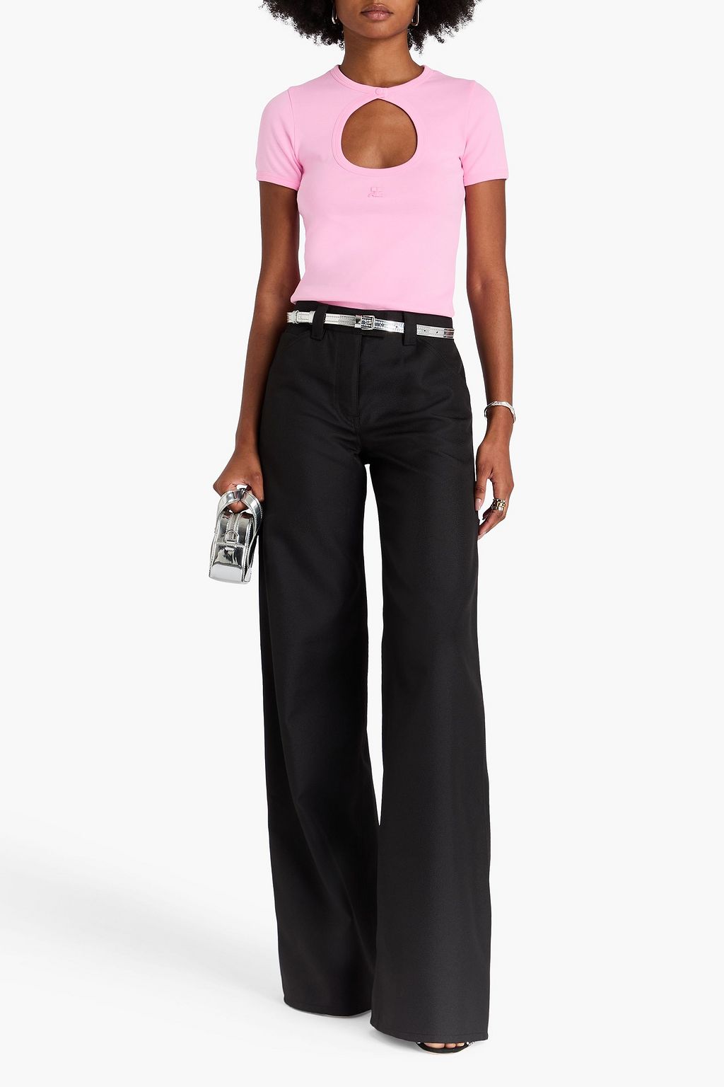 COURRÈGES コットンジャージー Tシャツ カットアウト