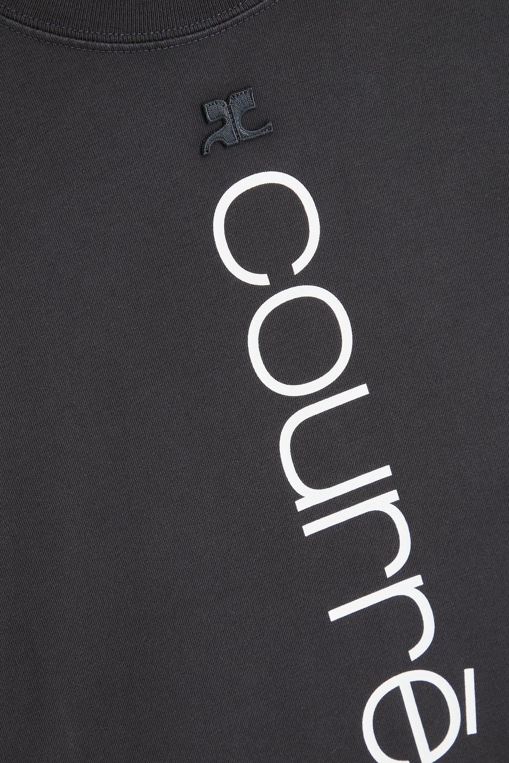 COURRÈGES コットンジャージー Tシャツ プリント入り