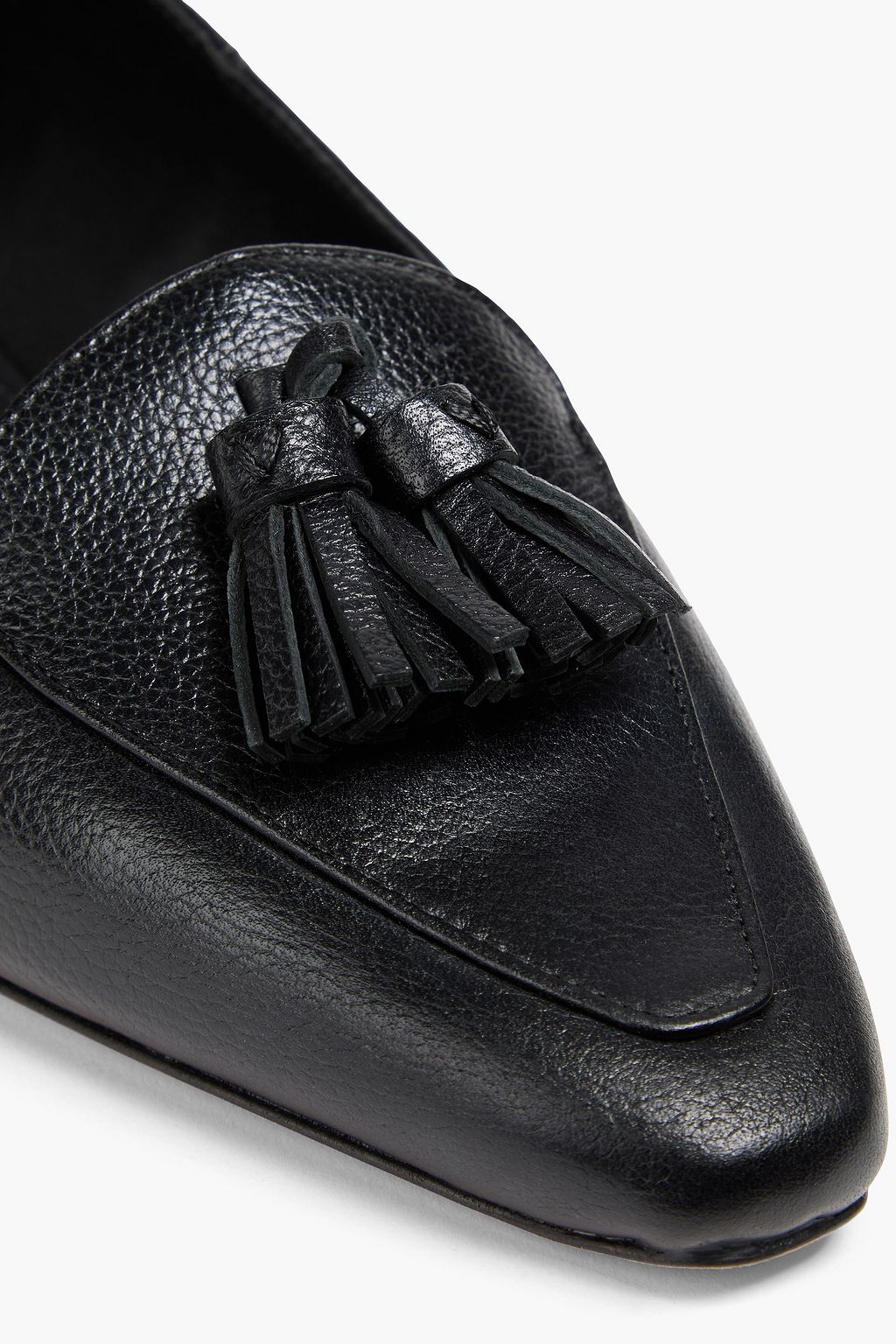 VERONICA BEARD Cleo tasseled pebbled-leather loafers
