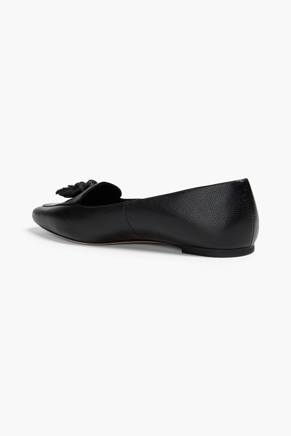  Veronica Beard - Cleo Tasseled Pebbled-leather Loafers - Black - Us 5.5 