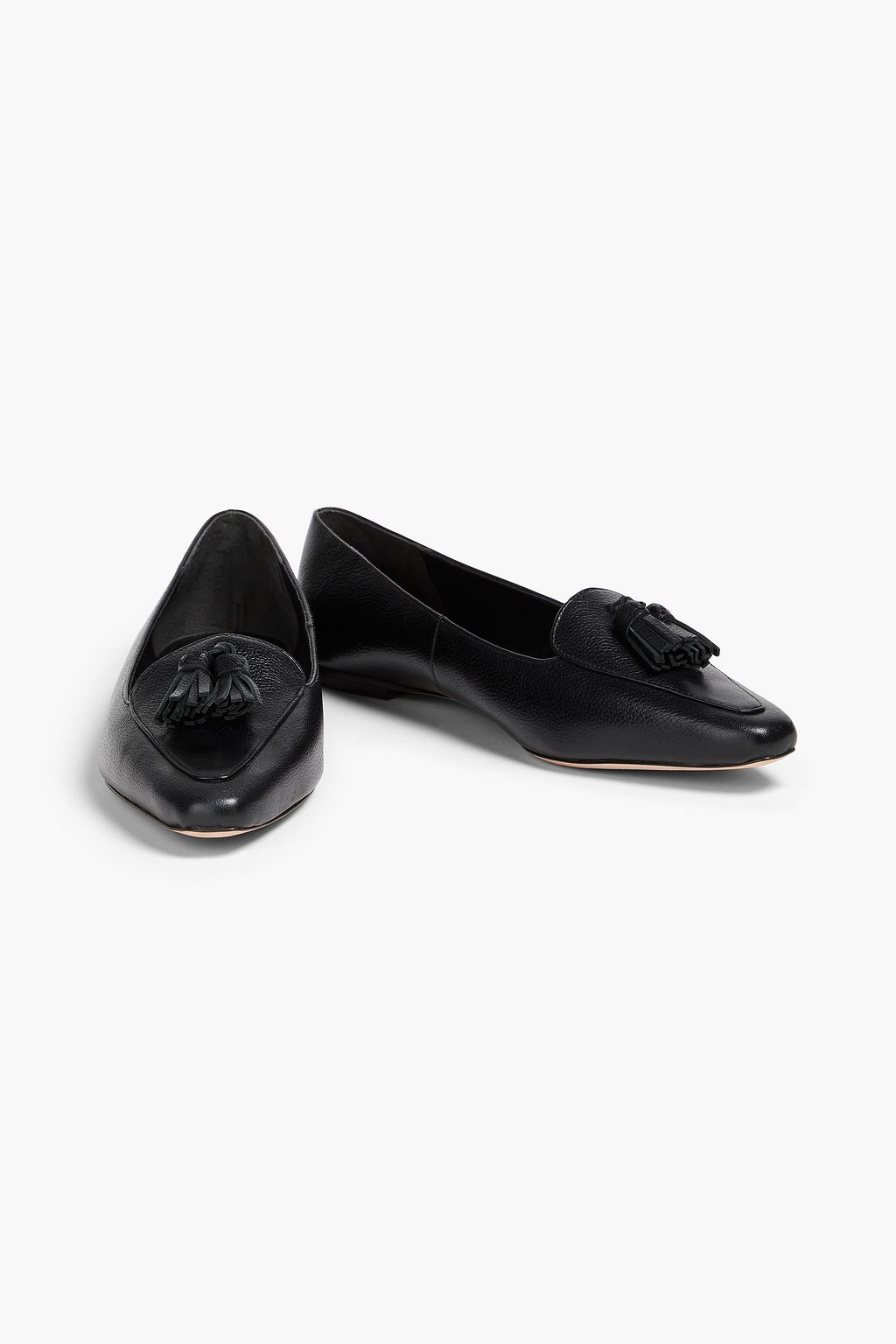 VERONICA BEARD Cleo tasseled pebbled-leather loafers