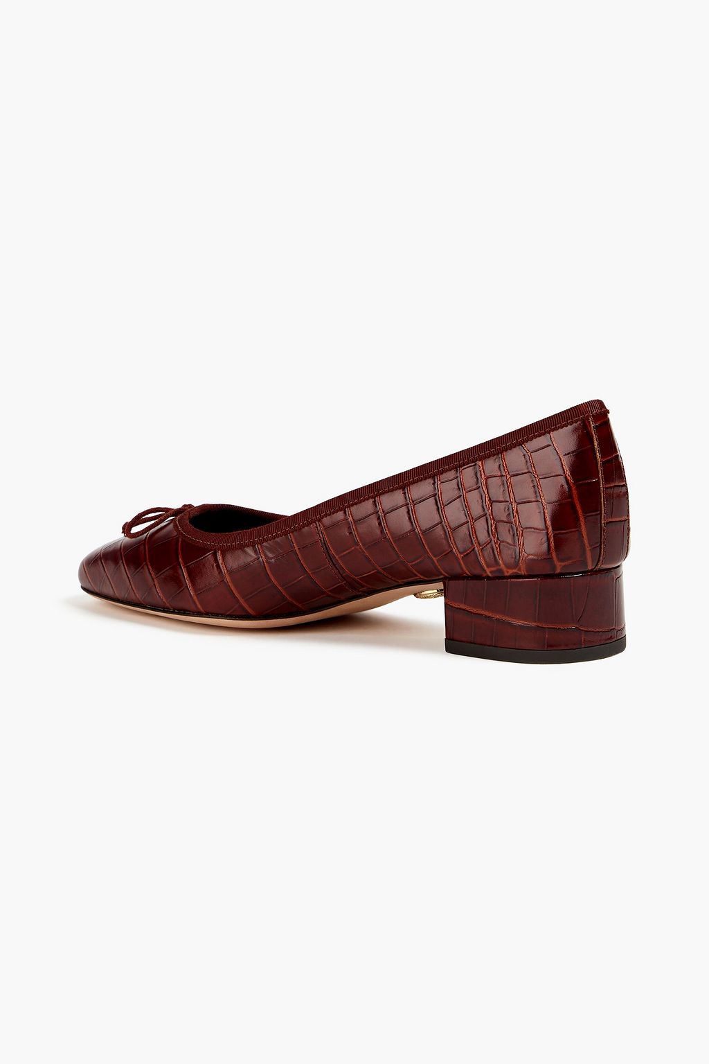 VERONICA BEARD Cecile bow-detailed croc-effect leather pumps