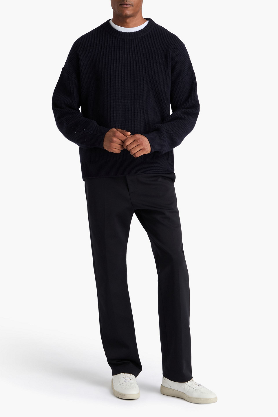 SANDRO WOOL AND CASHMERE-BLEND SWEATER