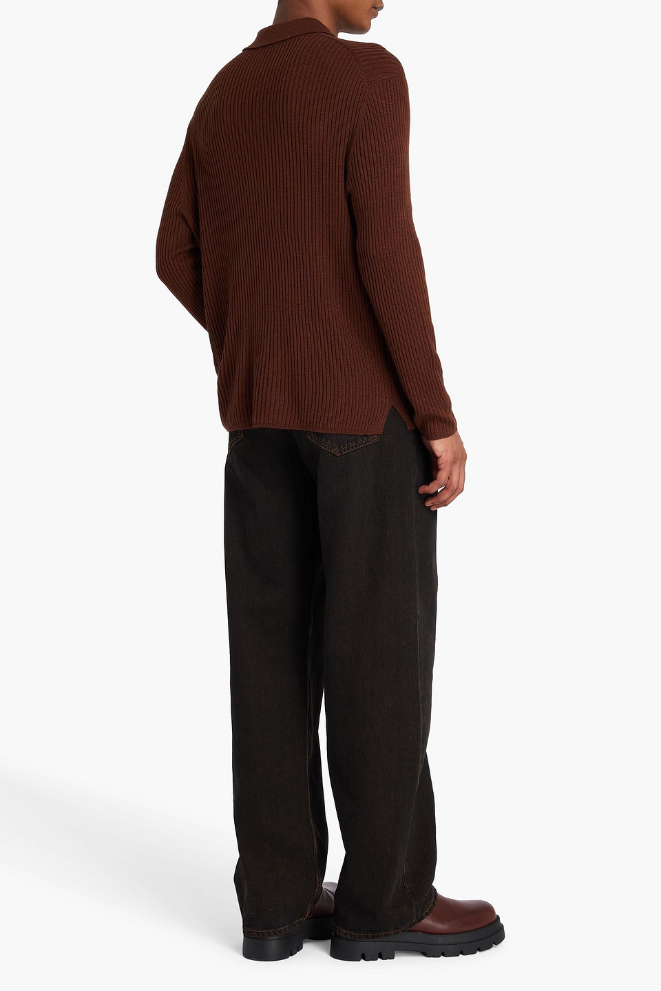 SANDRO ADAM RIBBED WOOL-BLEND CARDIGAN