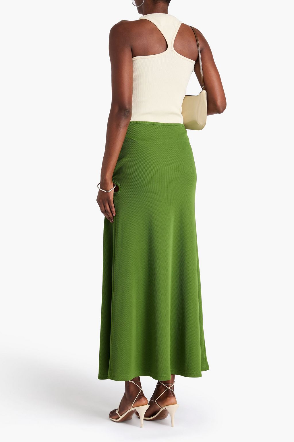 CHRISTOPHER ESBER Cutout embellished ribbed jersey maxi skirt