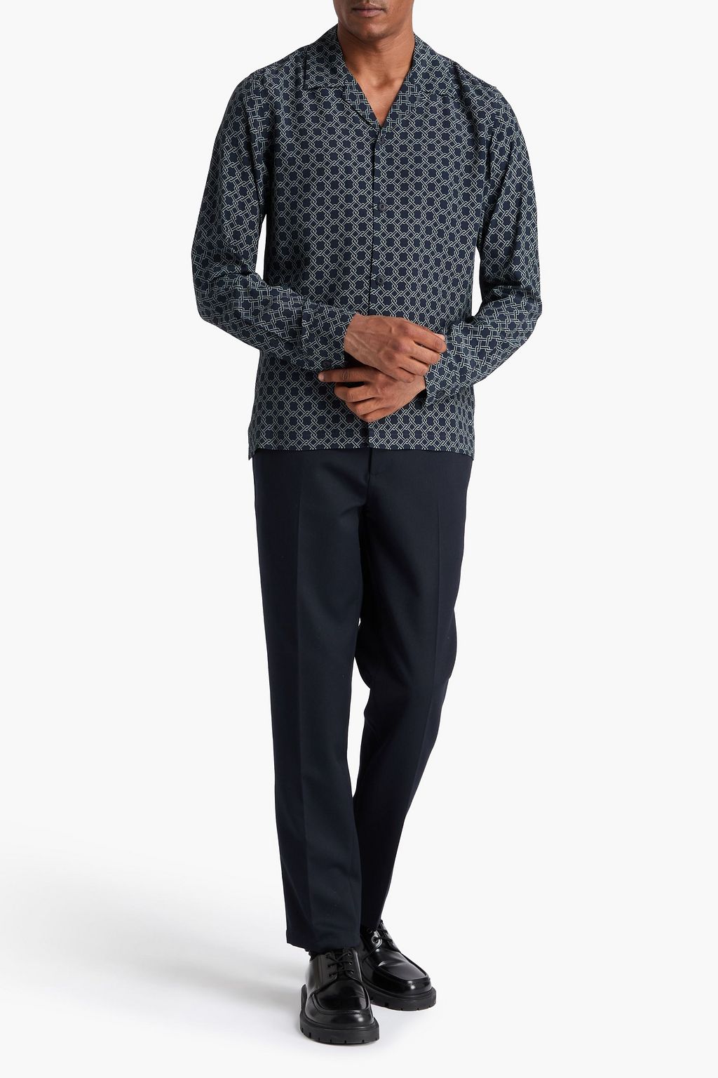 SANDRO Printed crepe shirt