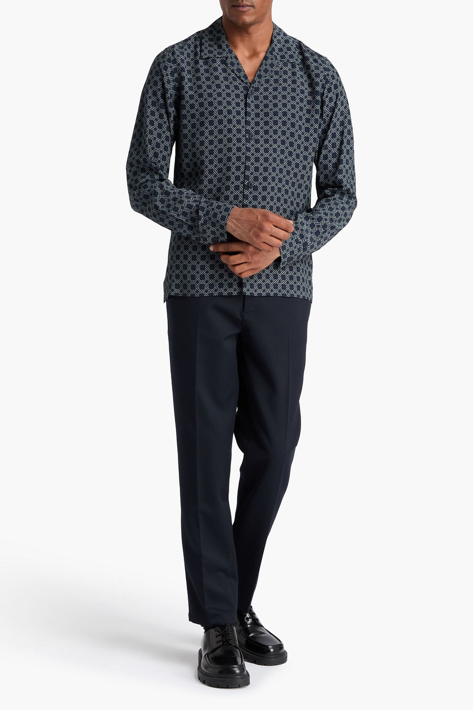 SANDRO PRINTED CREPE SHIRT