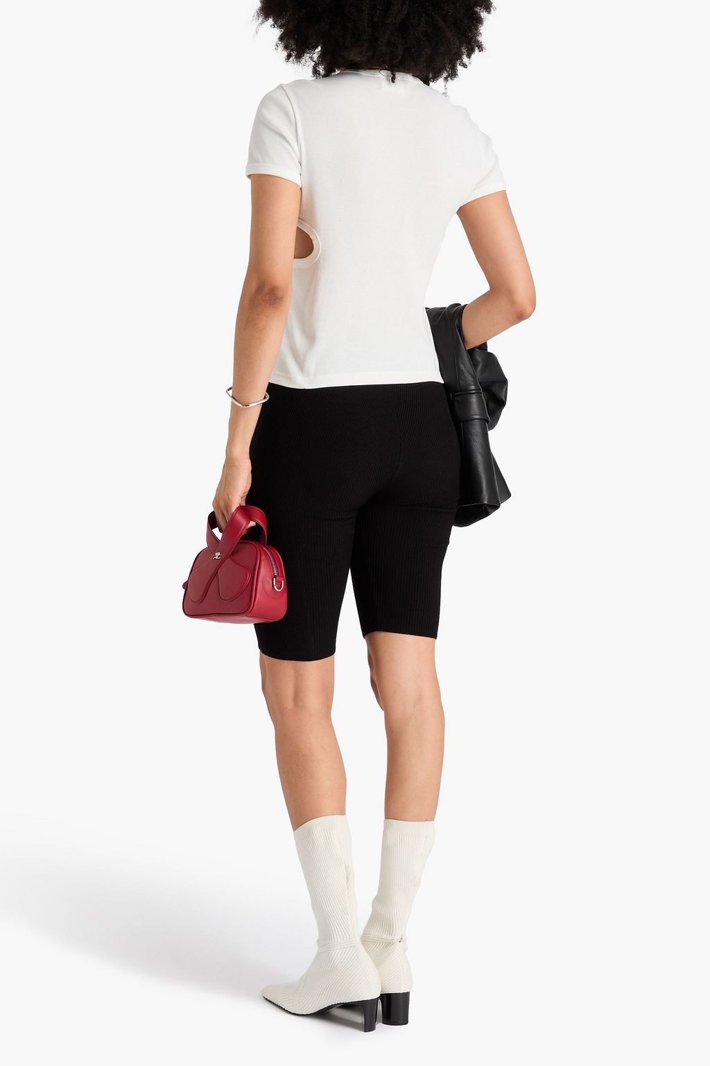 COURRÈGES T-Shirt aus Baumwoll-Jersey mit Cut-outs