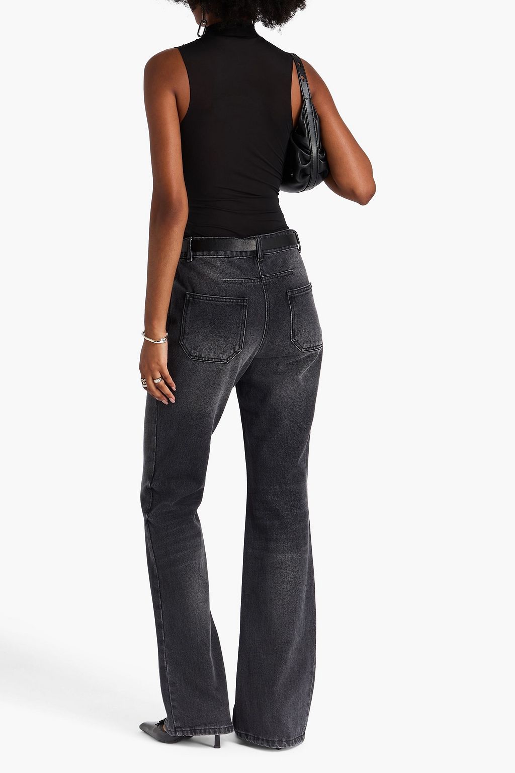 COURRÈGES Faded high-rise flared jeans