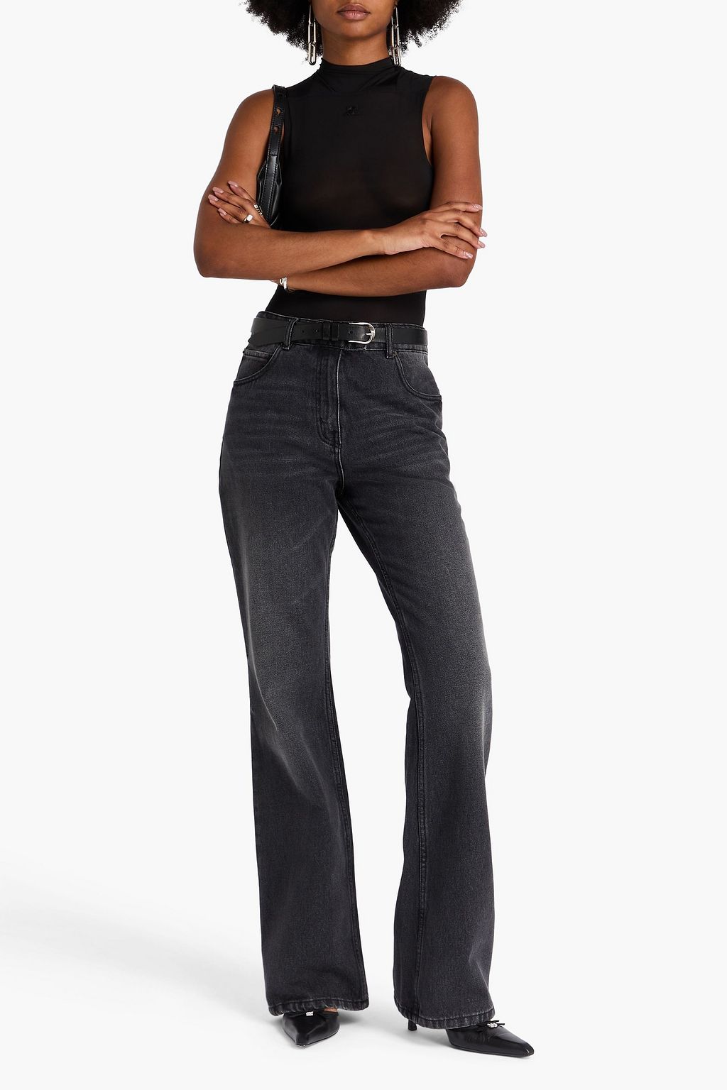 COURRÈGES Faded high-rise flared jeans