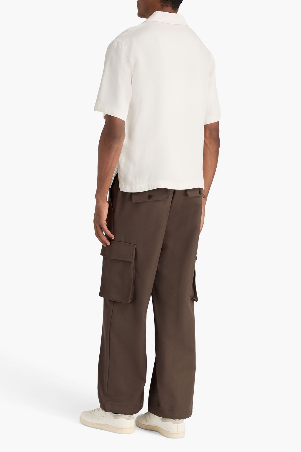 SANDRO Crepe polo shirt
