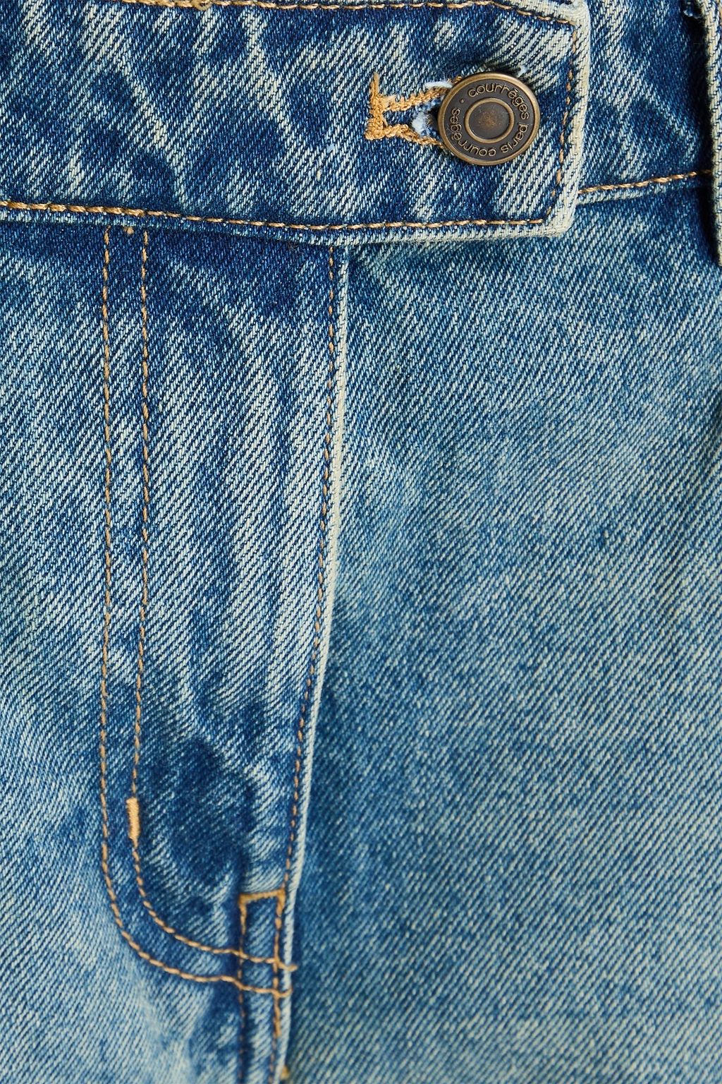 COURRÈGES Hoch sitzende Jeans mit weitem Bein in ausgewaschener Optik
