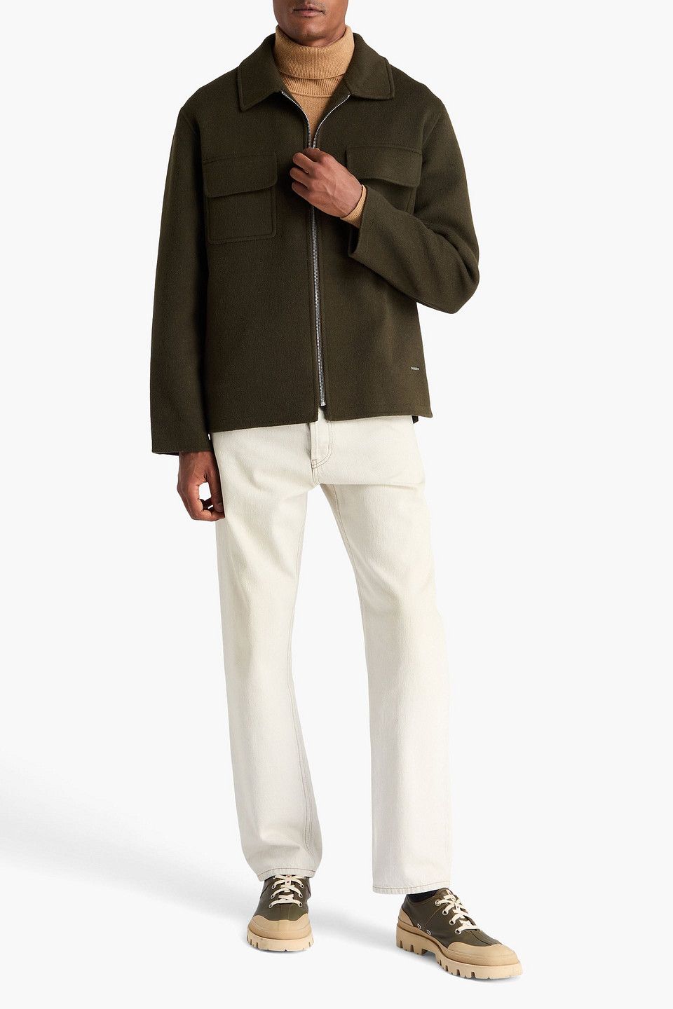 SANDRO WOOL-BLEND FELT JACKET