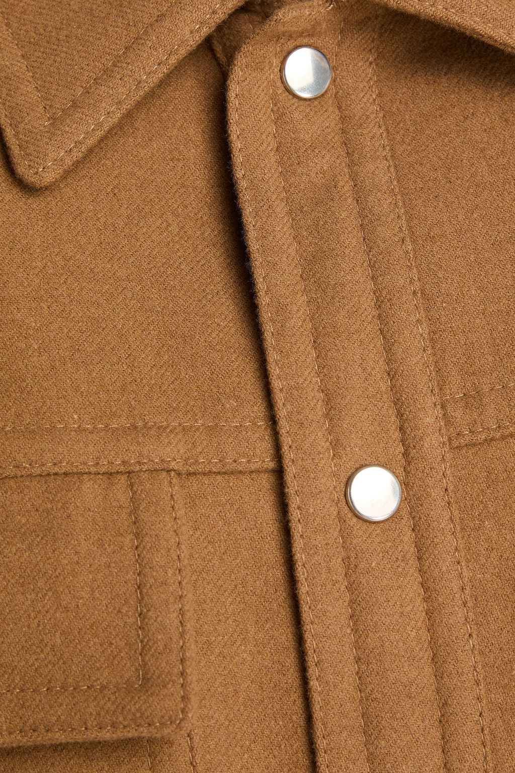 SANDRO Wool-blend flannel overshirt