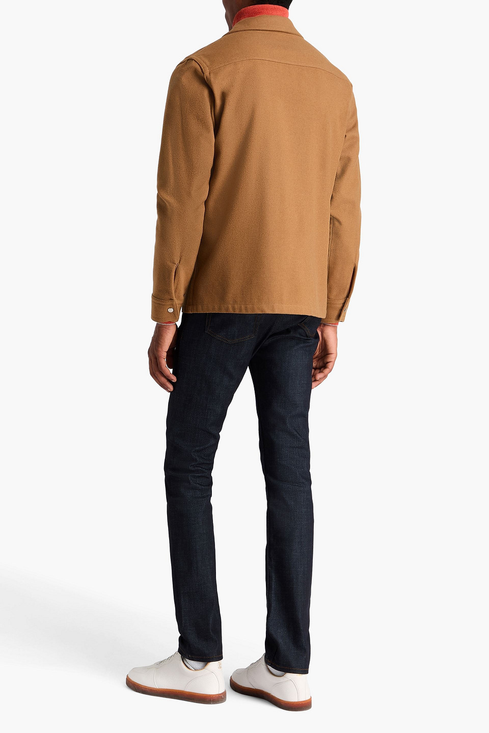 SANDRO WOOL-BLEND FLANNEL OVERSHIRT