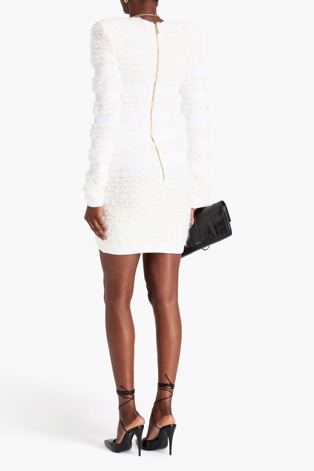 BALMAIN ブークレツイード ミニワンピース ストライプ