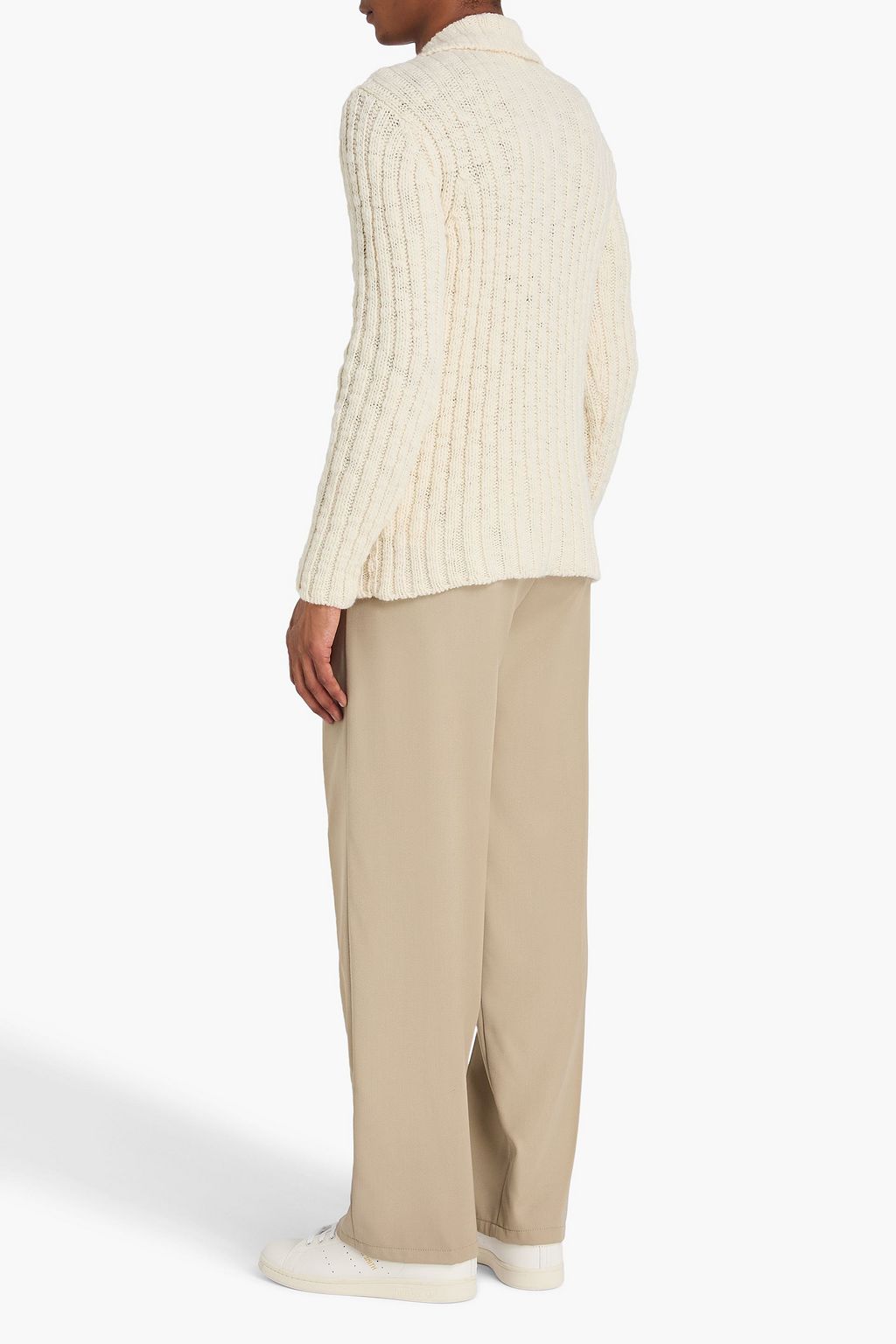 SANDRO Ribbed wool polo sweater