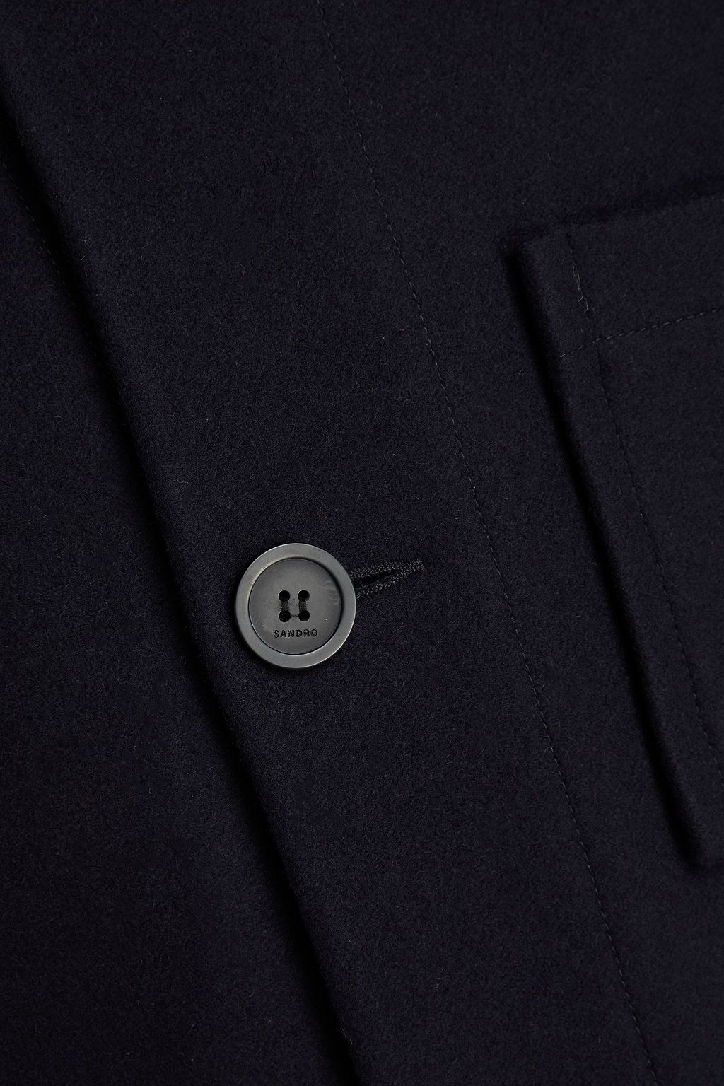 SANDRO Wool-blend gabardine overshirt