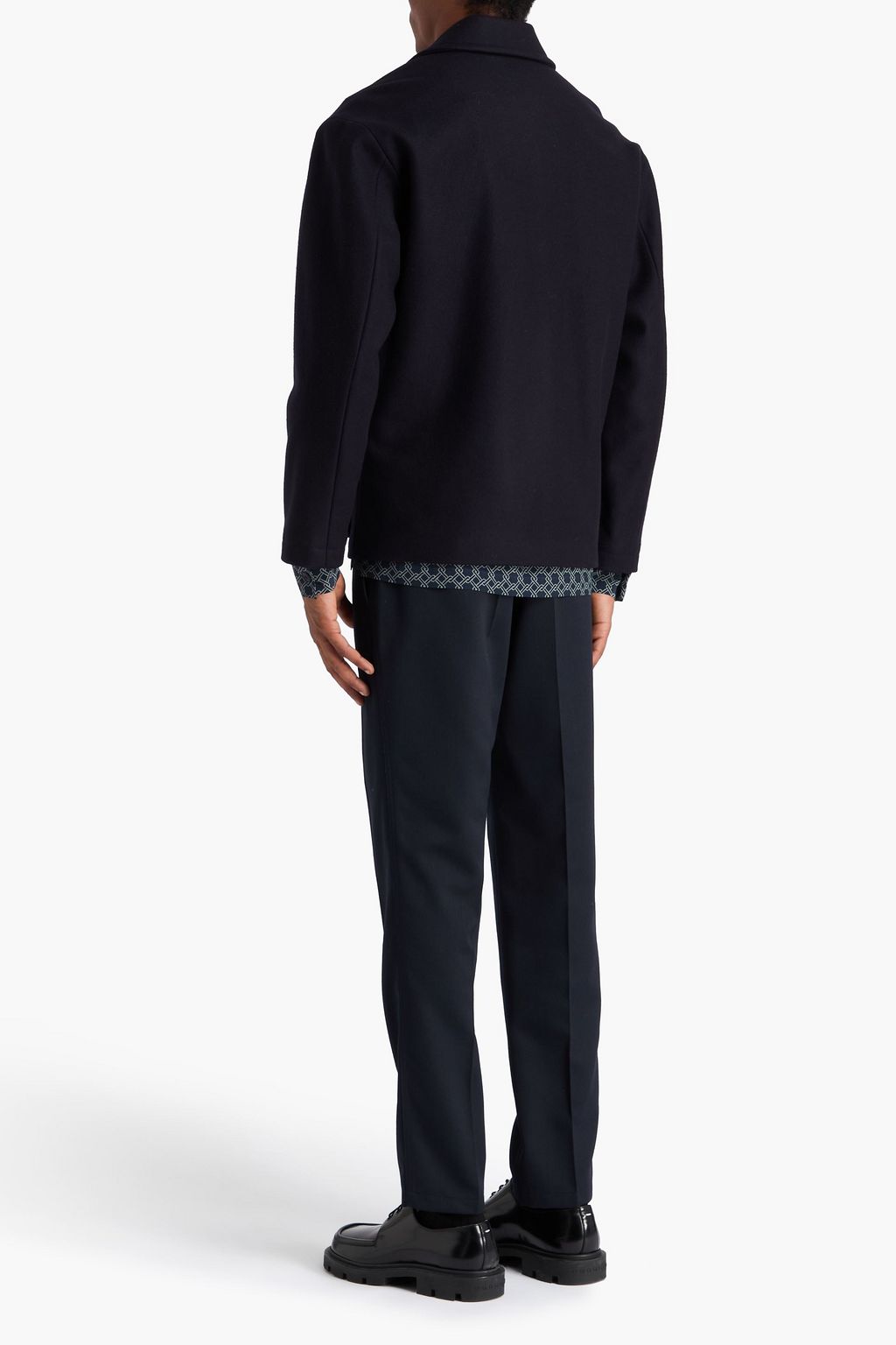 SANDRO Wool-blend gabardine overshirt