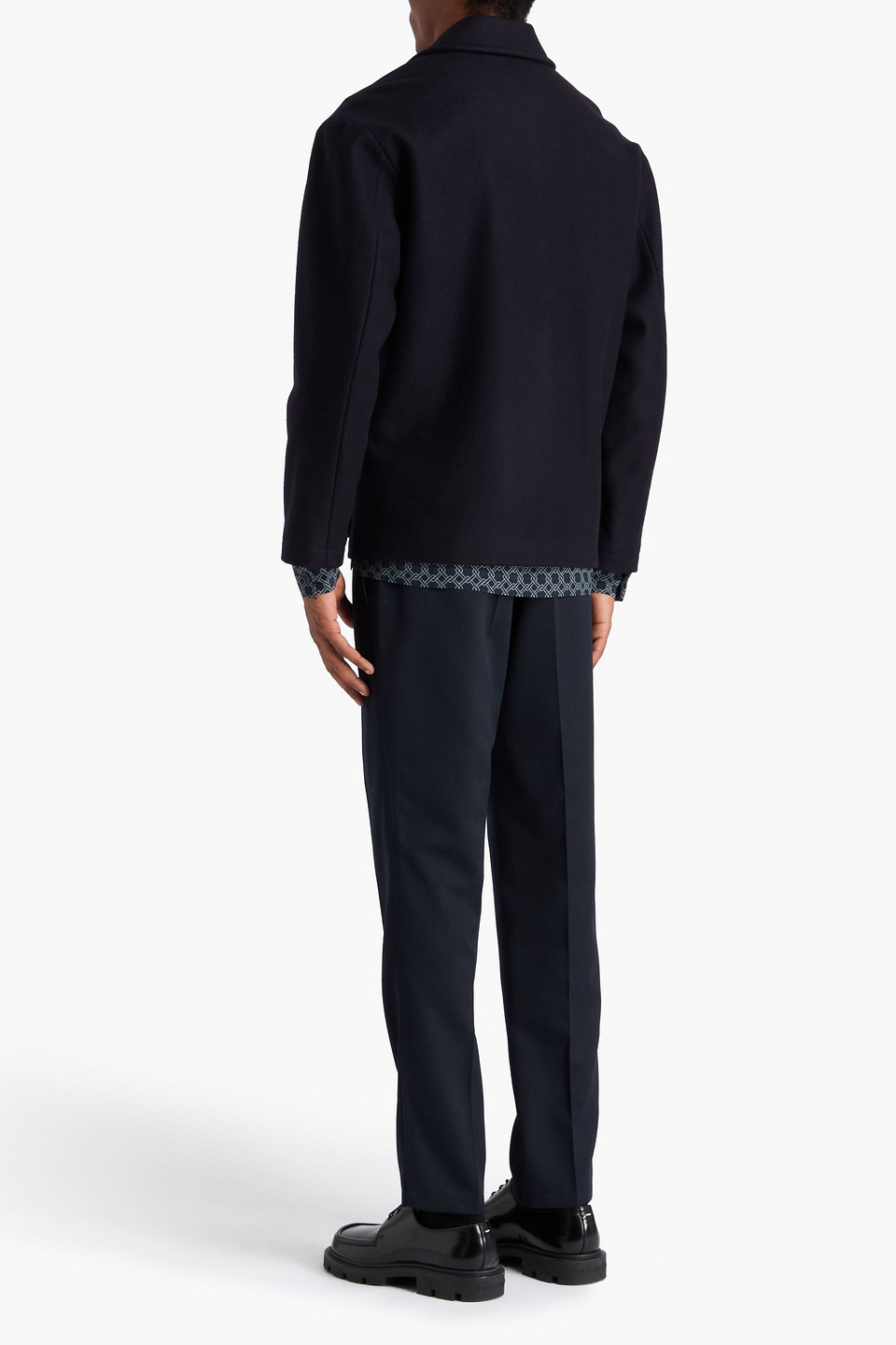 SANDRO WOOL-BLEND GABARDINE OVERSHIRT