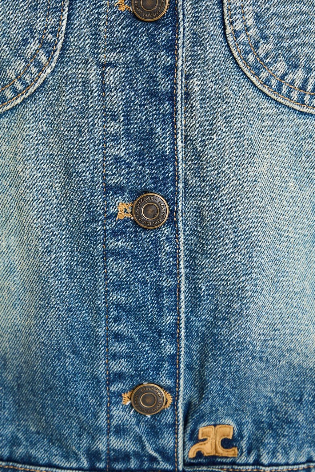 COURRÈGES Jeansjacke „Circle“ in ausgewaschener Optik