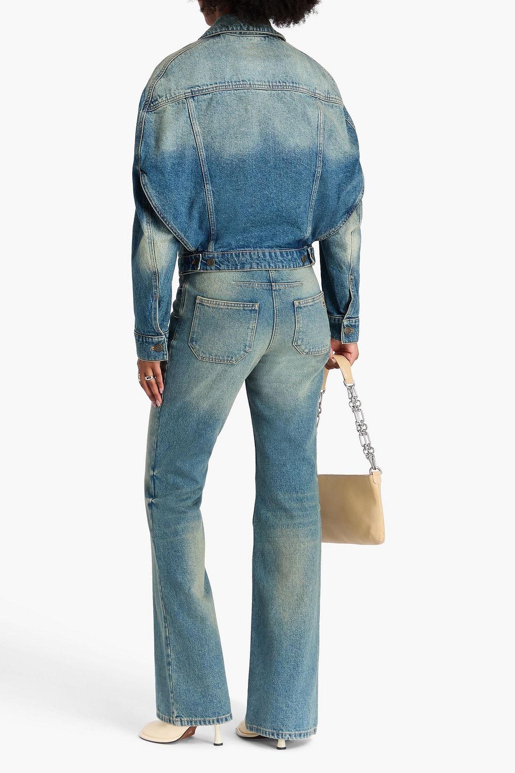 COURRÈGES Jeansjacke „Circle“ in ausgewaschener Optik